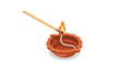 © via - Match stick lighting a traditional clay diya oil lamp