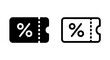 © MdDelowar - Discount coupon tag icon set in bold and outline styles with discount