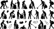 © Mdsumon - Garbage Cleanup and Environmental Volunteering Icon Set with People Collecting Trash, Waste Bags, Plastic Bottles, and Community Service Silhouettes for Ecology Media Designs