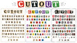 © preety - Ransom note cutout alphabet set, vintage newspaper letter clippings, colorful magazine paper cut font with numbers and symbols vector