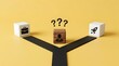© MAMA Studio - Entrepreneurial business strategy concept featuring professional navigating a crossroad between corporate job and startup venture