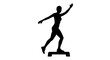 © yoga - Silhouette of woman practicing step aerobics exercise.