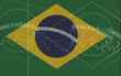 © Mulkan - Abstract Digital Illustration of the Brazilian Flag with Textured Grain and Geometric Overlaid Lines, Displaying the National Motto ordem E Progresso