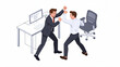 © Benji Ygh - businessmen arguing in office workspace with computers and desk during work stress