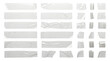 © Yassine - Various pieces of realistic clear adhesive tape strips with wrinkled texture and glossy finish arranged neatly on transparent background