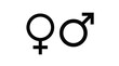 © Eman - Bold black male and female gender symbols displayed as a flat graphic icon on white