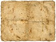 © Lovely - Aged archival paper document with fold grid lines isolated on white background