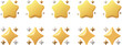 © Jubayer - 3d yellow stars. Realistic star composition. Soft decorative starry shapes. Floating star clusters, starbursts, sparkles, twinkle. Shining stars emoji.