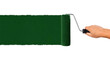 © Rhony - Hand using dark green paint roller brush isolated on transparent background