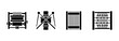 © ARIF - Professional black vector icons representing weaving techniques like looms and spindles used in fabric manufacturing and traditional textile crafts
