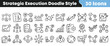 © Vectoravec - Hand drawn strategic execution icons set featuring various business concepts
