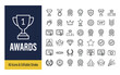 © Matloob - Awards, trophy, and achievement line icon set