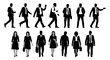© Muhamad - Silhouettes of Business People Walking and Standing in Formal Attire.