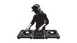 © MD - Silhouette of a DJ mixing music on turntables