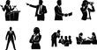 © MDIbrahim - Business People Silhouette Collection with Leadership Meeting Handshake and Corporate Professionals Vector Set