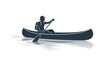 © Icha Arleza - Man in Canoe Paddling Silhouette on Water