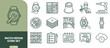 © Gra-fix PNG - Watch repair icon set featuring outline of horology tools, gears, workbenches, magnifying glasses, and timekeeping maintenance equipment