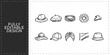 © Ashik  Khan - Fashion hats and headwear accessories hand drawn doodle icons set featuring caps and beanies for urban lifestyle and youth apparel branding design