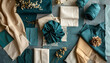 © weni - Variety of colored cloth napkins arranged.