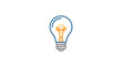 © Kill - The lightbulb glows brightly with a blue outline and orange filament.