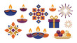 © diqi - Colorful collection of traditional Diwali festival icons and decorative elements
