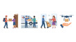 © agam - Vector illustrations of different modern package delivery services and courier methods