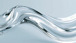 © coma3d - Abstract 3D fluid metallic chrome wave background glossy liquid silver ripples