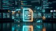© EZD - Digital security document icon, Cyber data encryption concept, Network information privacy protection