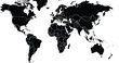 © shadow_vector - Black world map with country borders on white background