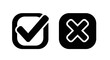 © MSTSALINA - Checkmark and cross icons in squared frames black silhouette