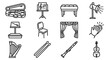 © Brian - Musical Instruments and Performance Icons: Violin, Harp, Clarinet, Conductor Stand, Stage