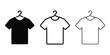 © MD - Clothing on hanger icon silhouette vector outline and line art