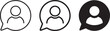 © sbfx - User profile chat bubbles line art and solid black icon set
