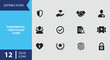 © MstBadena - Fundamental Core Values Icons Solid Icon Set for Corporate Integrity Guidelines and Internal Workplace Standards