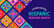 © Marina Zlochin - National Hispanic heritage month celebration banner background. Colorful vector illustration with geometric flat papel picado floral folk pattern.