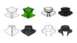 © sameera - Detailed illustration of various historical collar designs displayed together