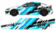 © audia - Blue and cyan diagonal vinyl car wrap design