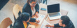 © aFotostock - Multicultural Teamwork collaborate team people meeting together trust partner with copy space. Banner Diversity multiethnic team group of business people Present meeting conference room brainstorm.