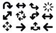 © YasirAkanda - A professional collection of bold black navigational arrow icons for clean interface design isolated on white background.