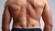 © Keopaserth - Male back torso muscular lower back shirtless man slim waist skin texture back muscle athletic body rear view studio portrait close up