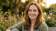 © Aleya - Beautiful Smiling Woman Outdoors in Golden Hour Light, Natural Portrait