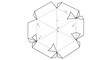 © Bedul - Hexagonal packaging box dieline template vector illustration.