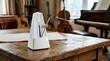 © Bane - Mechanical metronome on a wooden table in a music room with instruments