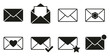 © ArtMint - Minimalist envelope icon variations set, premium vector line art bundle for digital marketing, clean geometric horizontal envelopes graphic designs for creative branding projects isolated on