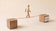 © AiDesign - Business risk concept for courage under uncertainty calculated decision making balance and venturing forward in entrepreneurship and challenging situations