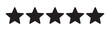 © Abu - Five simple black stars rating set isolated on transparent background for ranking and feedback design.