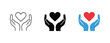 © MD. ARIF ISLAM - Caring hands holding heart icons illustrating love, protection, kindness, healthcare, and charitable support with clean minimalist vector graphics for wellness, caregiving, humanitarian, and community