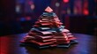 © Panuwat - Stack papers documents table is made A of document files featuring glowing data node