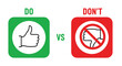 © Purnomo Semlirick - Vector illustration design of positive thumbs up and negative thumbs down symbols representing choice decision and feedback icons for 22