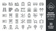 © cloud - 30 railway transport line icons with editable stroke for trains, stations, and infrastructure design projects.